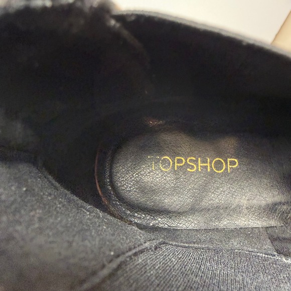 Topshop Floral Velvet Chelsea Ankle Boots Gold Burgundy Low Block Heel Size 7.5 - Picture 3 of 6